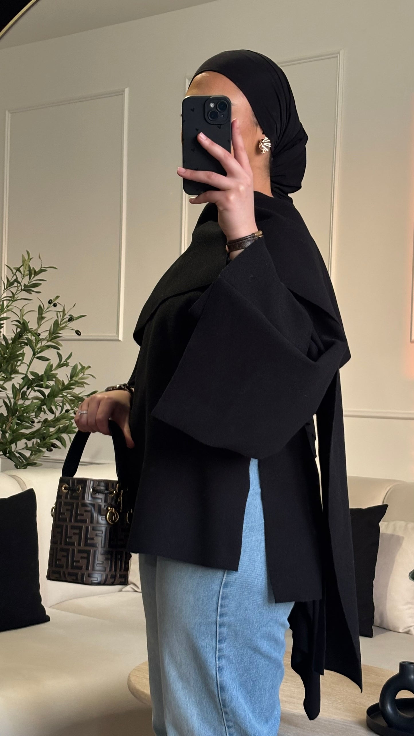 Veste cape - Noir