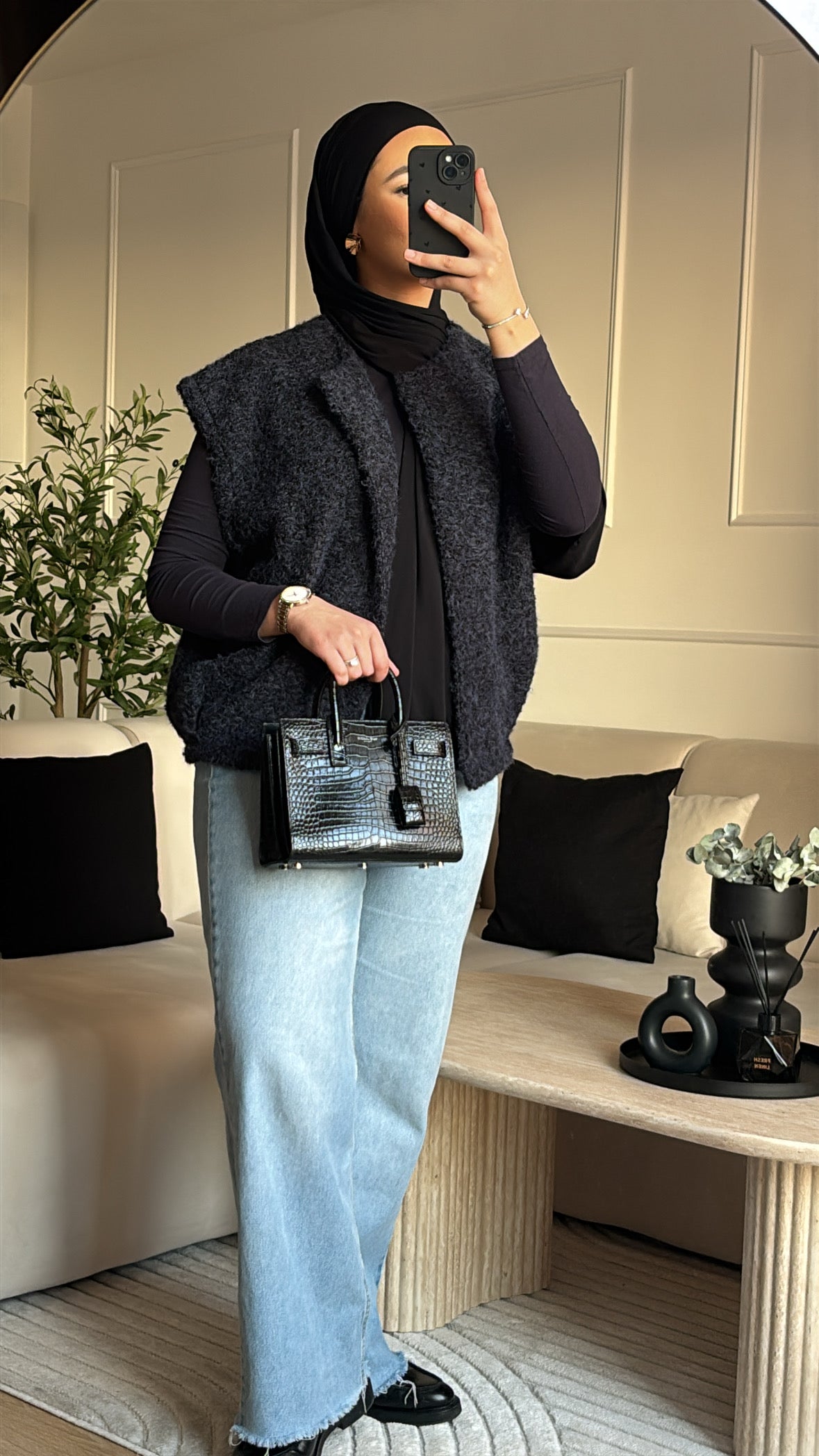 Veste en laine / sans manches - Bleu
