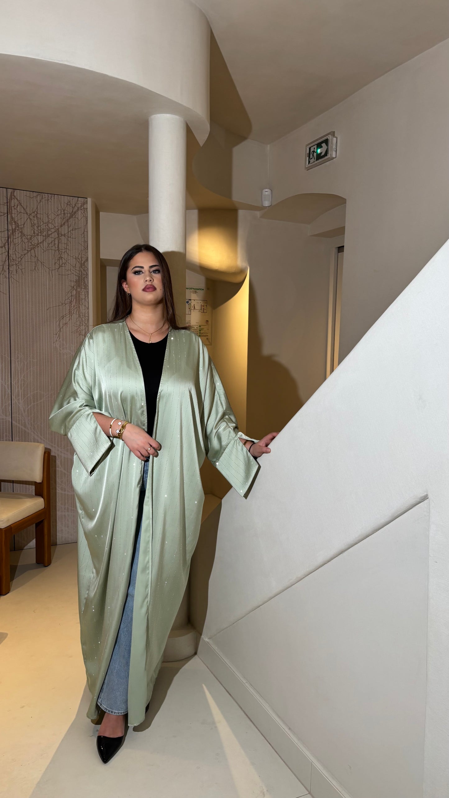 Kimono à strass - Vert d’eau